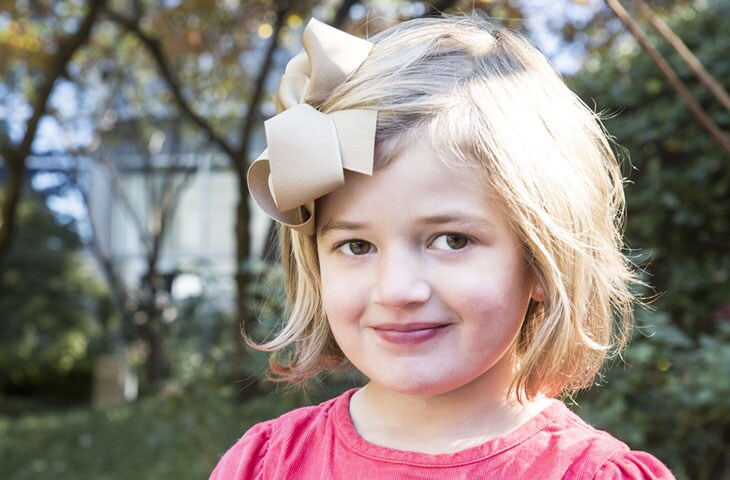 former autism research participant girl smiling